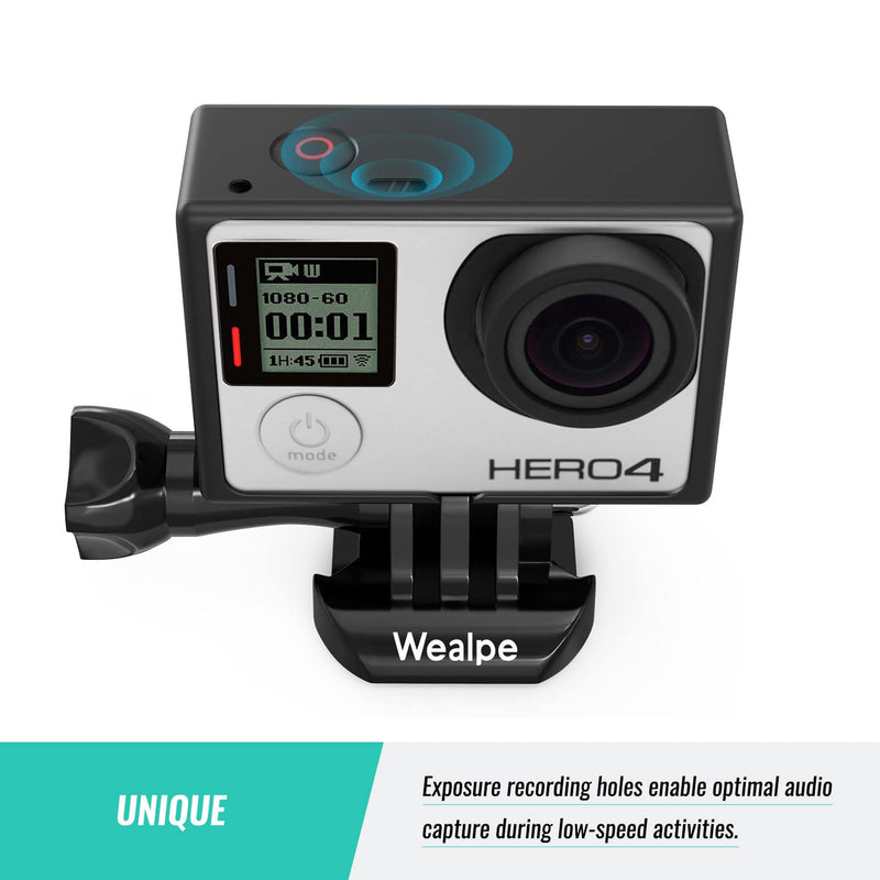 Wealpe Frame Mount Housing Case Compatible with GoPro Hero 4, 3+, 3 Cameras with Protective Lens Cover