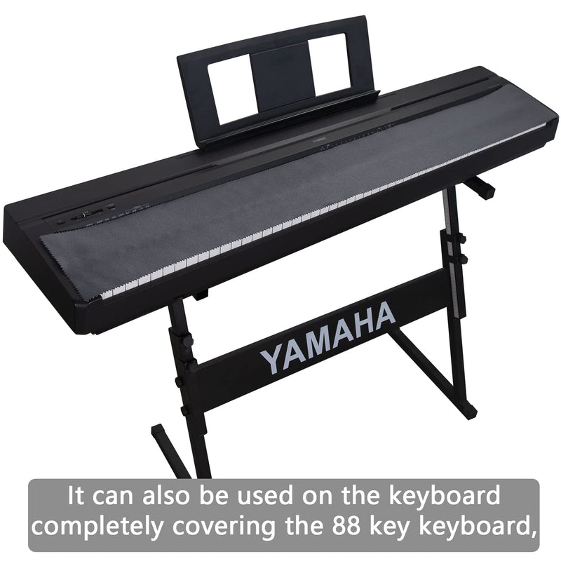 Mooson Piano Keyboard Anti-Dust Cover High Technology Fabric Key Cover Cloth Fit For Upright Piano, Electric Piano & Grand piano (Dark blue) (Black) Black