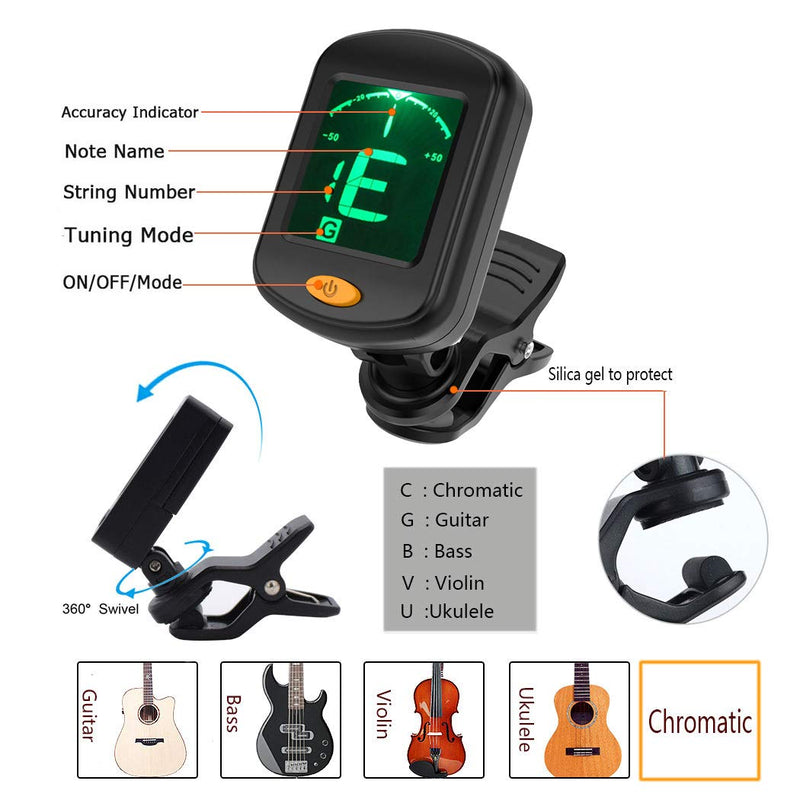 Capo Guitar Capo with Guitar Tuner Clip-On Tuner for Acoustic Electric Guitar Ukulele and More (Rosewood capo) Rosewood capo