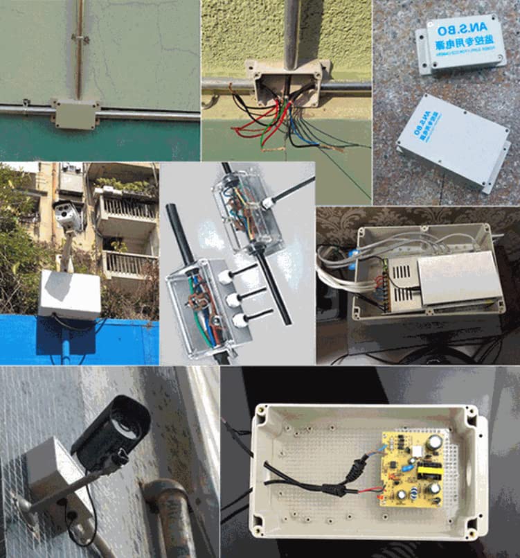 Fielect Junction Box ABS Plastic Dustproof Waterproof IP67 Universal Electrical Project Enclosure with Fixed Ear 7.87" x 4.72" x 2.95" 200x120x75mm