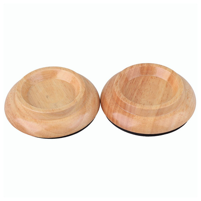 BQLZR Solid Wood Color Round Antiskid 3.93" Double Wheeled Piano Upright Grand Piano Caster Cups Pads Floor Carpet Pack of 4