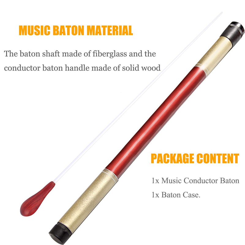 Music Band Conducting Baton Orchestra Baton Rosewood Handle Baton with Tube case(Rosewood Handle)