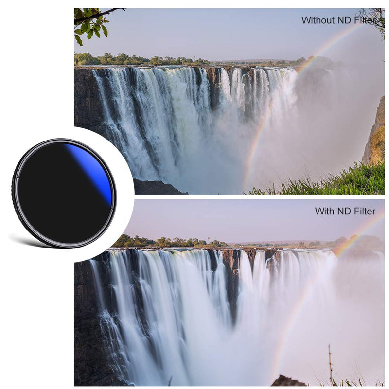 K&F Concept 62mm Variable ND Lens Filter ND2-ND400 (1-9 Stops) 18 Multi-Layer Coatings Adjustable Neutral Density Ultra Slim Lens Filter for Camera Lens (K-Series)