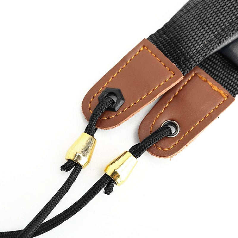 Jiayouy Adjustable Saxophone Neck Strap Shoulder Strap Soft Sax Leather Strap Padded Metal Hook for Alto Tenor Baritone Soprano Sax Clarinets Oboes Music Instrument