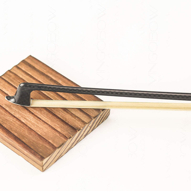[AUSTRALIA] - Textured Carbon Fiber Violin Bow 4/4 Size VINGOBOW 110V Advanced Level Parisian Eyes Ebony Frog 4 4 Full Fine Siberian Horse Hair Sweet Tone Straight Stick Smooth Screw for Professional Player 