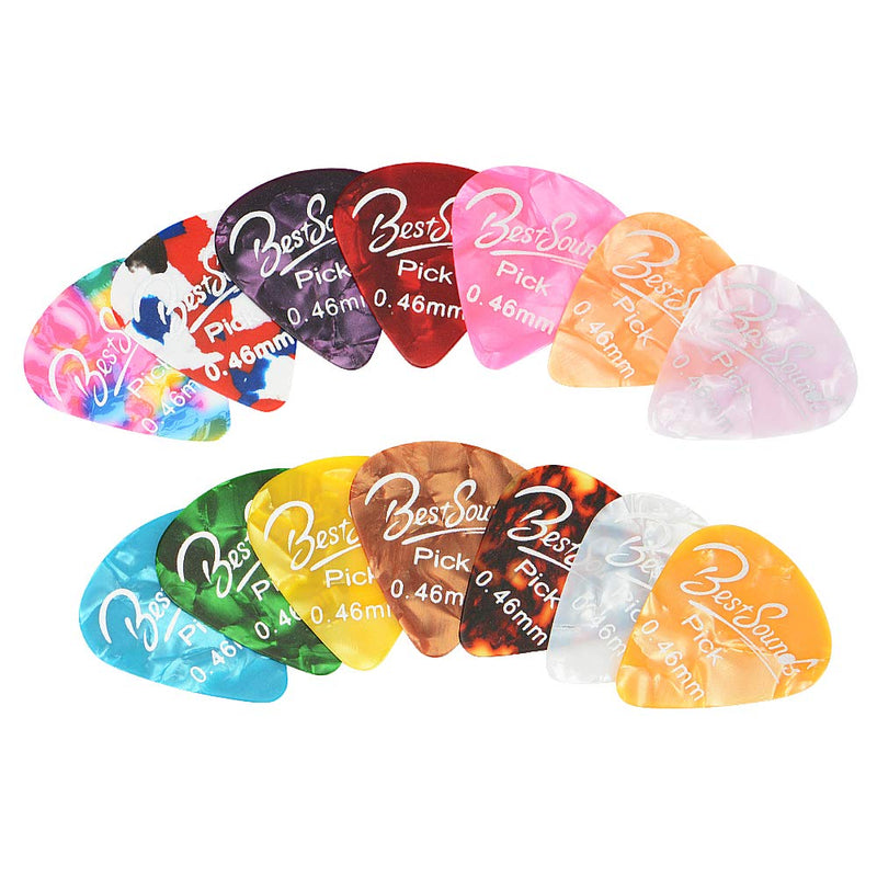 Guitar Picks Thin,48 Pack Colorful Celluloid Guitar Picks & Unique Guitar Gift for Acoustic Guitar, Bass and Electric Guitar (0.46mm) Light/Thin (0.46mm) 48 Pack