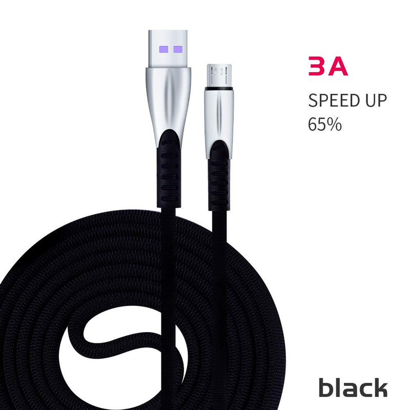 3A Fast Charging Micro USB Cable （Black,Blue and Red 3- Pack 3.3ft）,Android Charger Cord Long Nylon Braided Sync and Fast Charging Cables Compatible with Samsung Galaxy S6 S7 Edge, Android and More Micro USB2