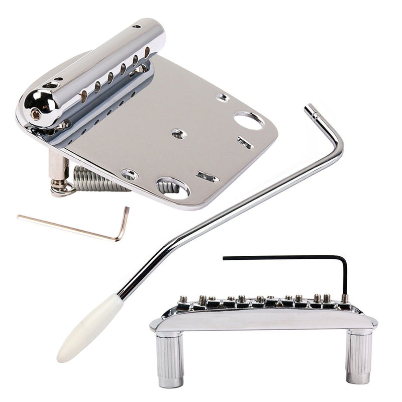 Alnicov 6 String Tremolo Vibrato Tailpiece Bridge Set for Mustang Guitar Replacement Parts