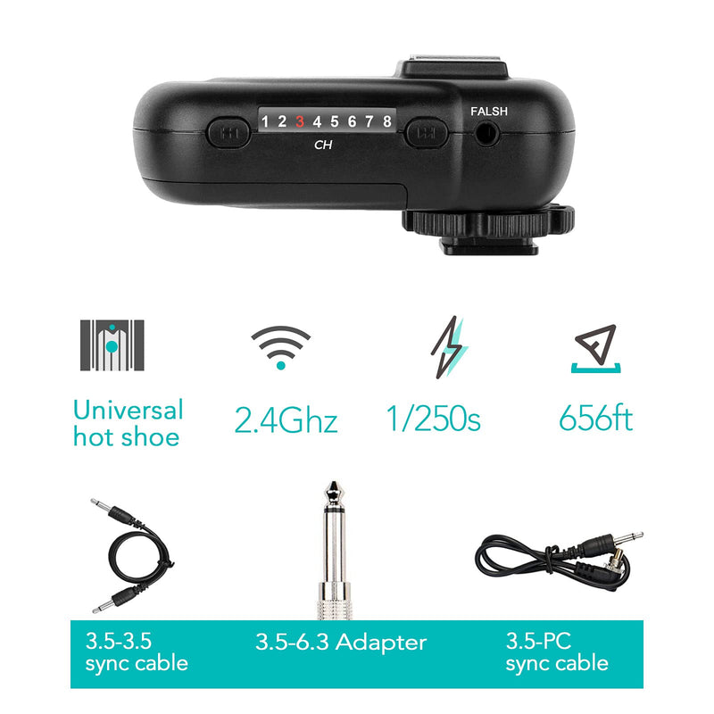 AODELAN Flash Trigger Receiver with Universal Hot Shoe for Canon, Nikon, Olympus, Panasonic, Pentax, Fuji, Samsung, Sony (Receiver Only)