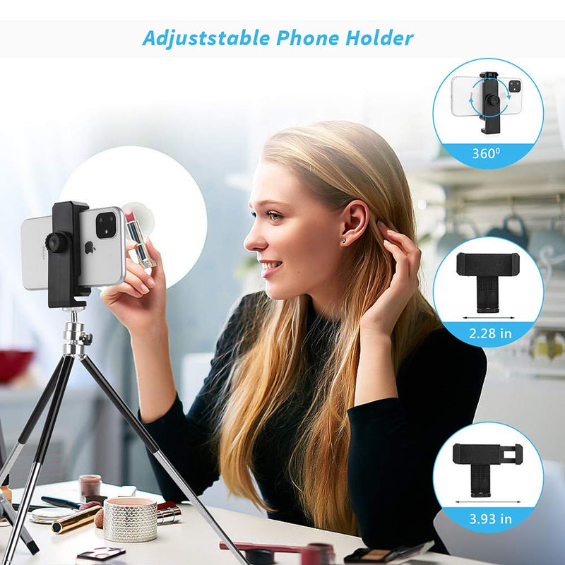 Mini Tripod, 6-12 in Small Tripod Stand with Phone Holder, (2rd Generation,Double-Layer Designed),Lightweight Tripod for Cellphone/Webcam/Gopro/Small Camera