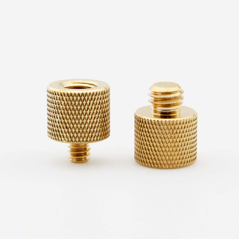 XINJUE 2 Pieces (Solid Brass) for Microphone Holder, Camera Tripod Adapter/Fixed stabilizer/1/4 Female to 3/8" Male. 3/8" Internal Thread to 1/4 External Thread Adapter