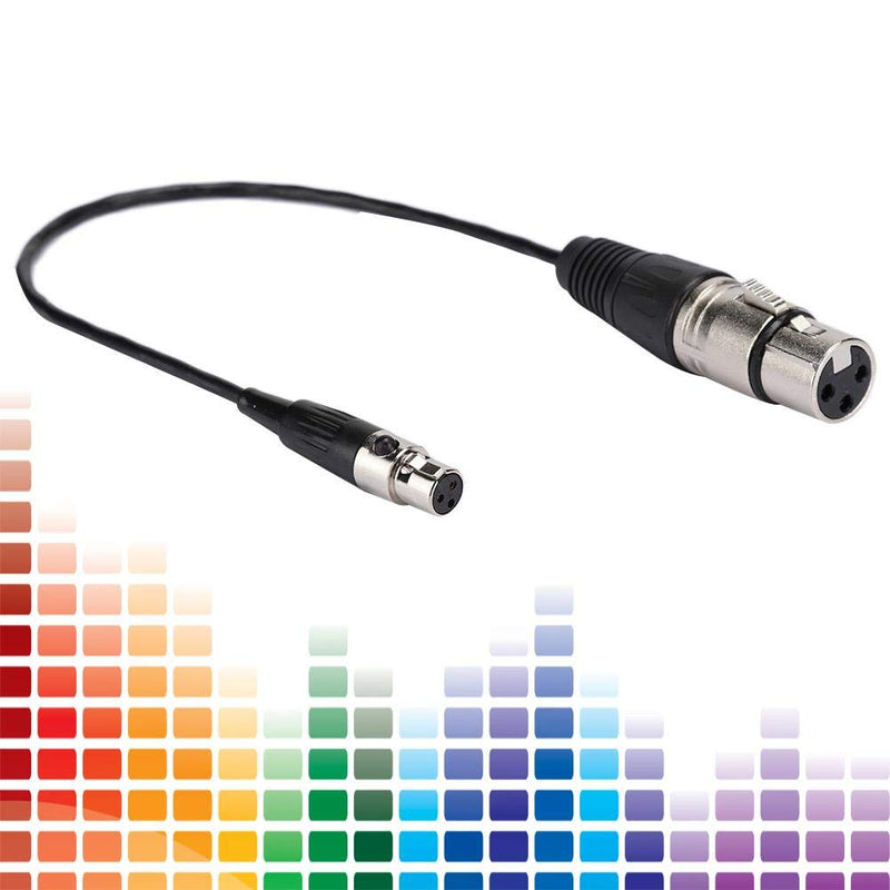 Mini XLR Plug, 3pin Female to XLR 3pin Female Audio Cable Connector, 30cm, for Cameras SLRs Standard Microphone Connection