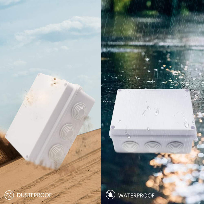 IP65 Waterproof Dustproof Junction Box, ABS Plastic Universal Electrical Project Enclosure, 5.9" x 4.3" x 2.8" (150mmx110mmx70mm) DIY Case Enclosure 5.9" x 4.3" x 2.8"