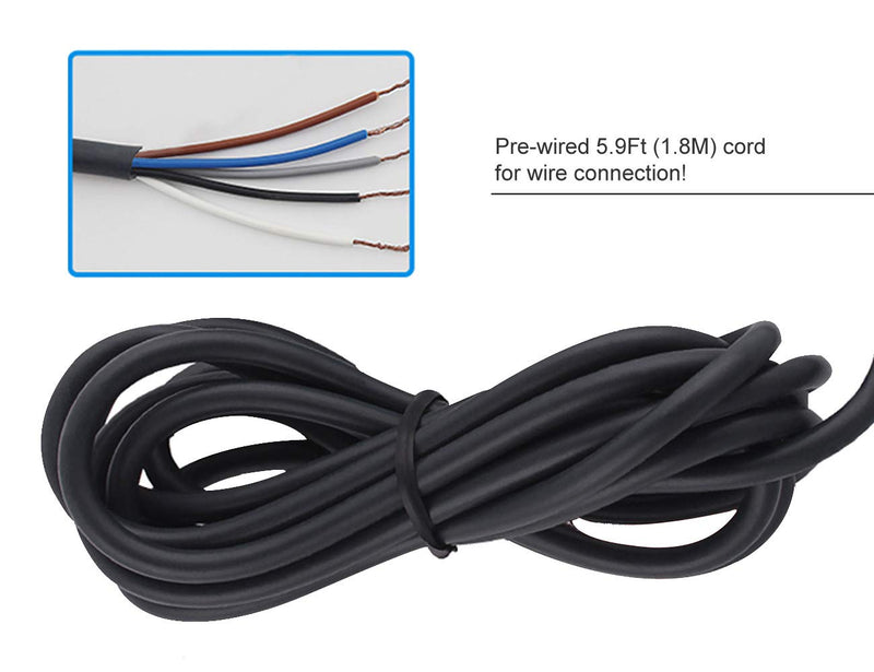 Mageway Indoor E3JK-R4M1 Retro-Reflective Photoelectric Beam Sensor 12-240VDC 24-240VAC Infrared Sensor Switch Proximity Switch 6FT Cable Induction 4M