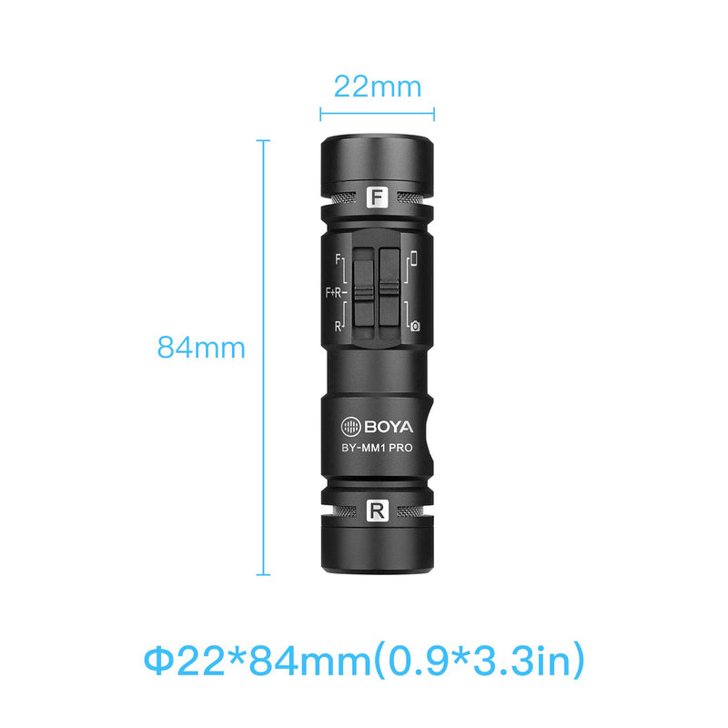 BOYA Dual-Capsule Condenser Shotgun Microphone by-MM1 PRO for Camera iPhone Android Smartphone Tablet Camcorder PCs 2 Person Recording