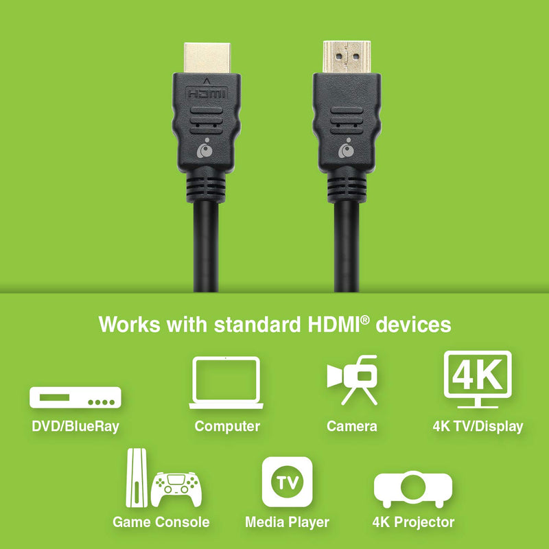 IOGEAR HDMI 4K Certified Premium Cable (9.8 Feet/3 Meter) GHDC2003, Black 3 Meter