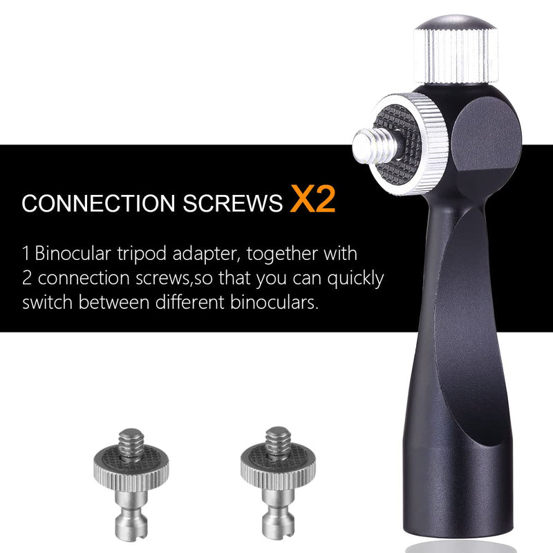 Staoptics Binocular Tirpod Adapter Quick Release 1/4-20Inch Threading Detachable Universal Mount Accessories for 8x40 8x42 10x50 10x56 12x50 12x60 15x60 15x70 25x70 etc Roof and Porro Zoom Binoculars Connection Screws X2