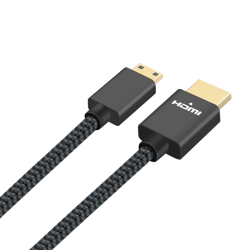 2 Pack Mini HDMI to HDMI Cable 10FT,UseBean High Speed 4K 60Hz Mini HDMI Male to Male HDMI 2.0 Cord,Compatible with Sony/Nikon/Canon Camera, Camcorder,Laptop,Graphics Video Card,Raspberry Pi Zero W Gray