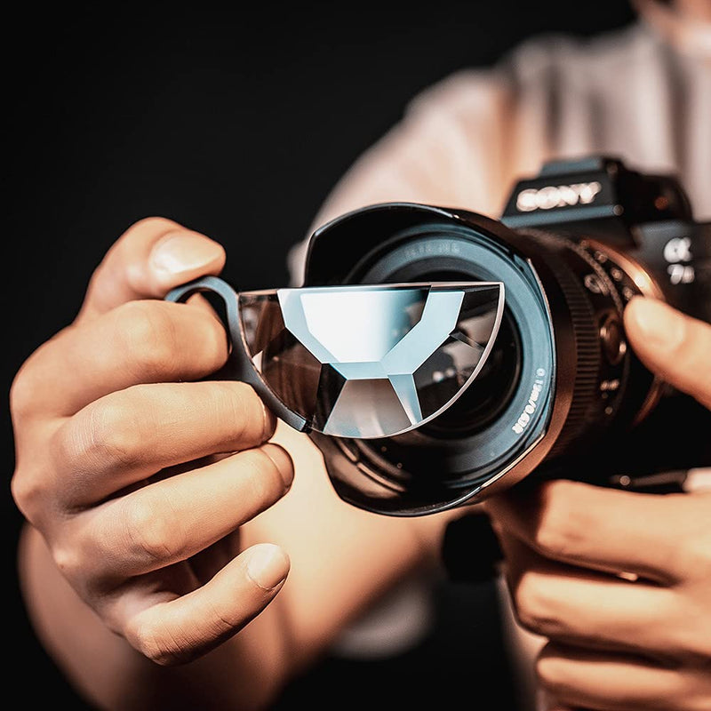 KOGJAERS Prism Glasses 79mm Handheld Kaleidoscope Prism Semicircular Glass Prism Lens Fx can Change The Number of Subjects 79 Handheld semicircular kaleidoscope