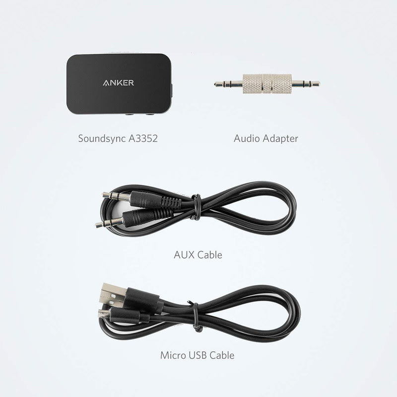 Anker Soundsync A3352 Bluetooth Receiver for Music Streaming with Bluetooth 5.0, 12-Hour Battery Life, Handsfree Calls, Dual Device Connection, for Car, Home Stereo, Headphones, Speakers