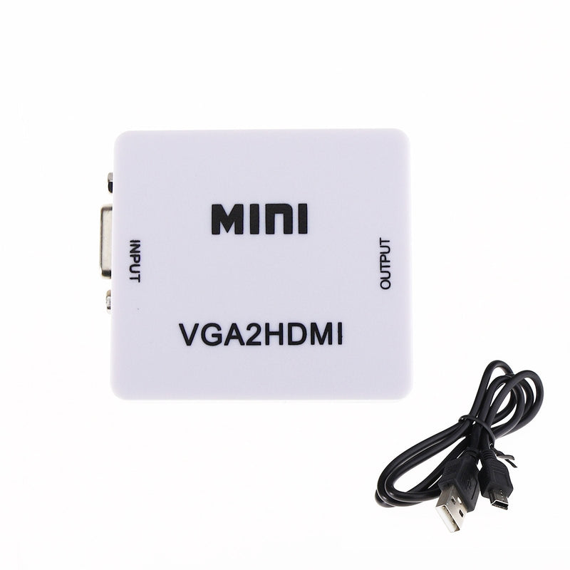 Micro Traders VGA to HDMI Converter HD 1080P HDTV Video Audio Adapter with Audio Box Adapters Compatible with PC Laptop