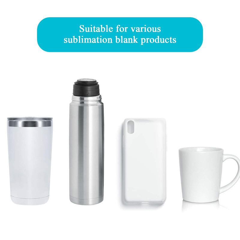 50 Pieces Sublimation Shrink Wrap Film Heat Shrink Wrap Bags White Shrink Wrap Tube for Mugs and Blanks Sublimation, 5 Different Sizes, 9 x 14 Inch, 8 x 8 Inch, 7 x 11 Inch, 5 x 10 Inch, 4 x 3 Inch