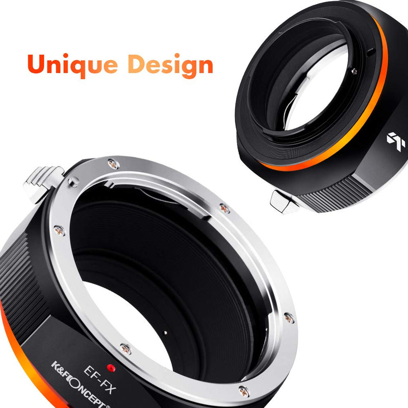 K&F Concept Lens Mount Adapter for EOS EF/EFS Lens to FujiFX Mount X-Pro1 X Camera X-Series Mirrorless Cameras with Matting Varnish Design EOS（EF）-FX