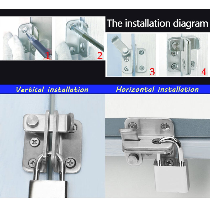 Alise 2 Pcs Flip Latch Gate Latches Slide Bolt Latch Safety Door Lock Catch,MS3001-2P Stainless Steel Brushed Finish Small Size Brushed Nickel
