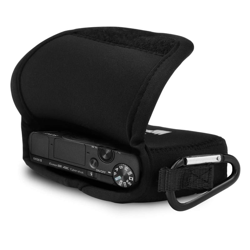 MegaGear Ultra Light Neoprene Camera Case Compatible with Sony Cyber-Shot DSC-RX100 VII, Olympus Tough TG-6, TG-5, Sony Cyber-Shot DSC-RX100 VI, DSC-RX100 V Black