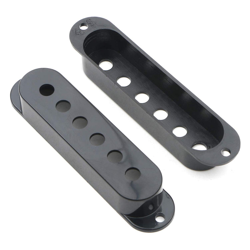 Swhmc 3pcs Set 48 50 52mm Black Guitar Pickup Cover 6 Hole Single Coil Switch Knob Pickup Cover for Stratocaster