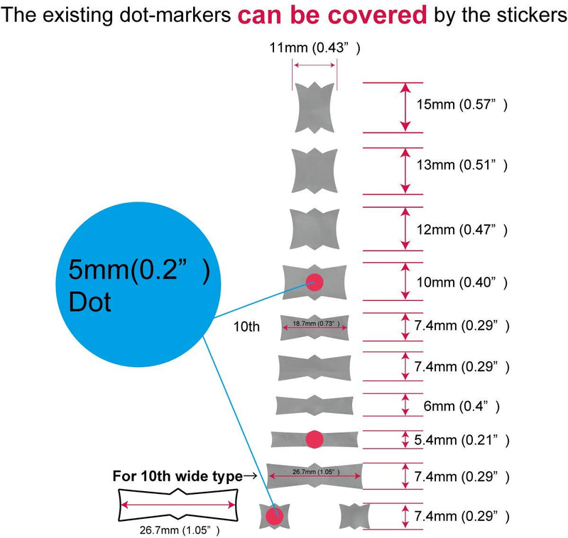 Inlay Sticker Fret Markers for Mandolins - Bow Tie Blocks