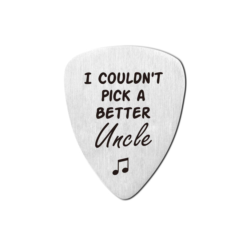 Best Uncle Guitar Pick Gifts - Stainless Steel Guitar Pick with Guitar Pick Holder Case - I Couldn't Pick a Better Uncle - Perfect Family Gift Ideas for Father's Day Birthday Christmas