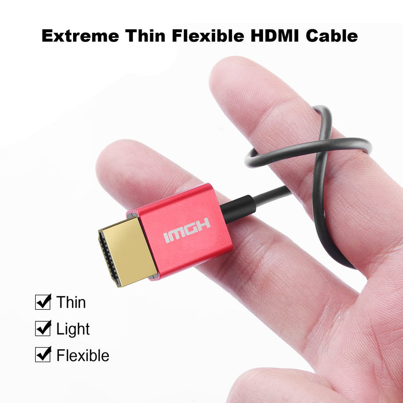 Short Thin 8K Micro HDMI to HDMI 3.3FT/1M, Ultra High Speed 48Gbps, Rulykar Cord Φ2.5mm, 8K@60Hz, 4K@120Hz,Compatible with Hero 7 6 5 Sony A6000 A6300 Camera Nikon B500 Yoga 3 Pro HD/MICRO 3.3FT/1M