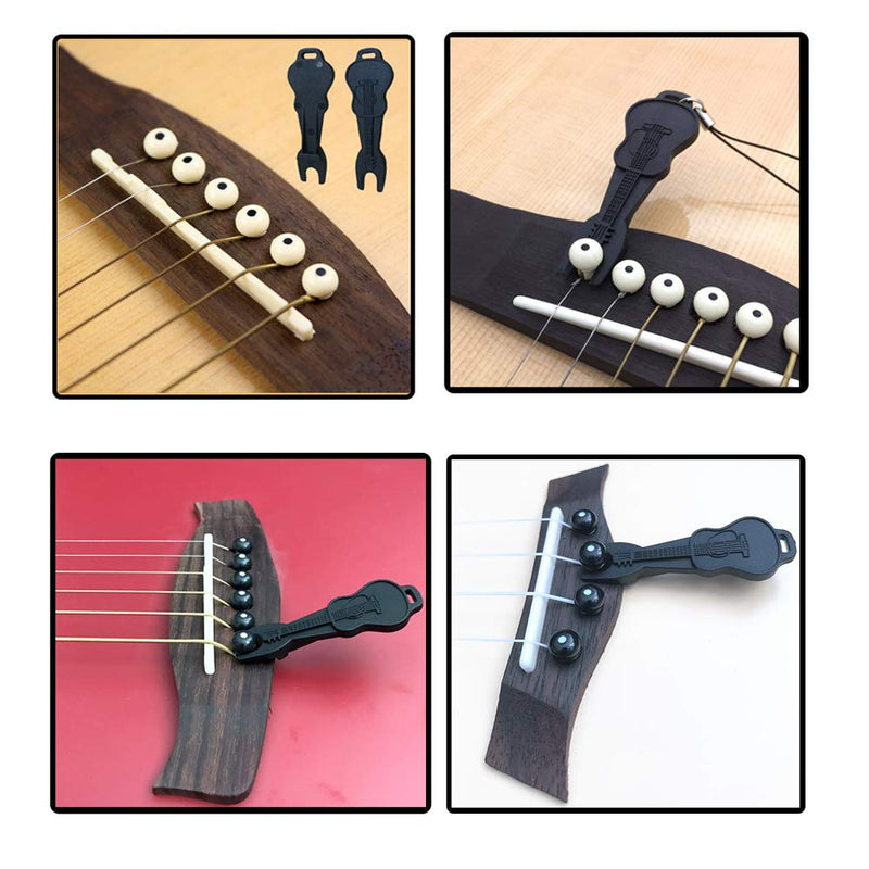 Jinlop Acoustic Guitar Bridge Pins Pegs Guitar Accessories Kit with Picks for Guitar,Guitar Pick Holder,Guitar Saddle Nut and Bridge Pin Puller Remover (50PCS)