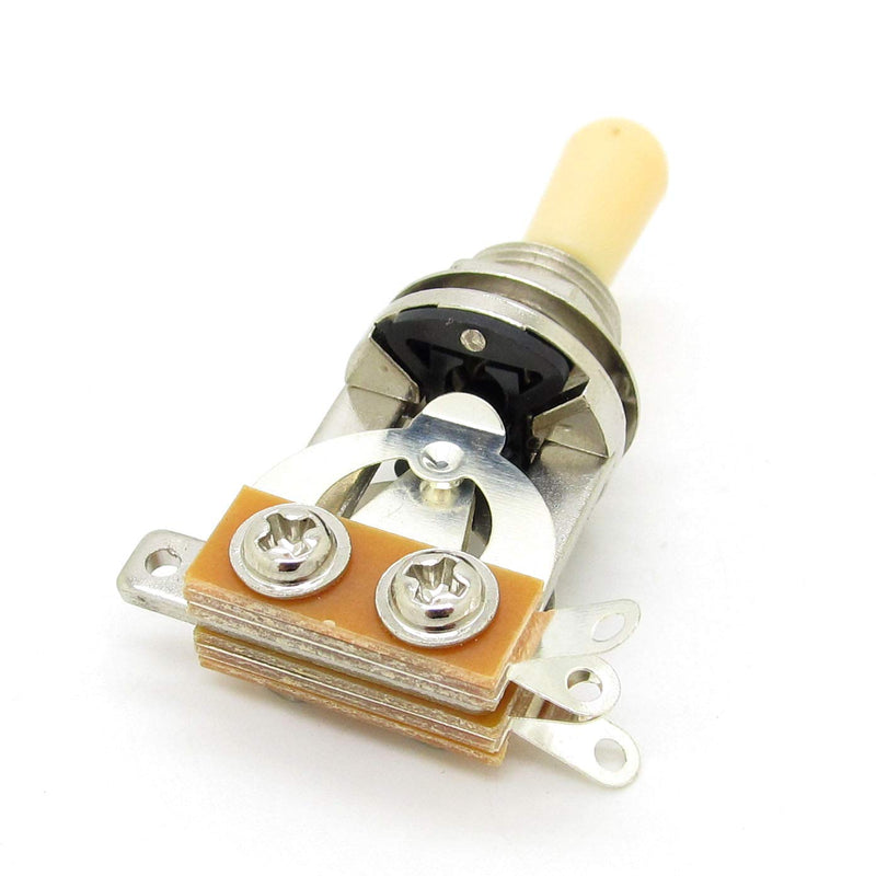 Chrome 3 Way Electric Guitar Pickup Toggle Switch with Cream Tip Knob Cap