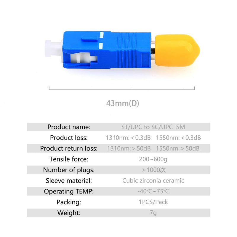 FTTH Optical Equipment Tool SC Male to ST Female Hybrid Singlemode 9/125 SM Optical Fiber Adapter Connctor for Digital Communication