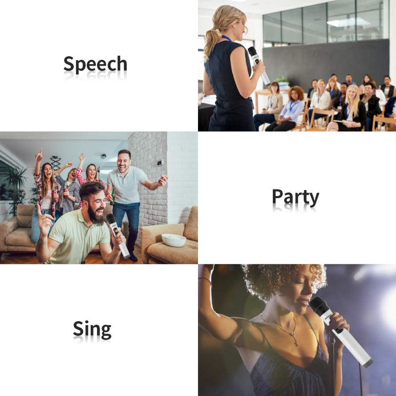 [AUSTRALIA] - Shinco Wireless Microphone System with Mini Portable Receiver 1/4 inch Output, 2 Handheld UHF Microphone for Karaoke Party Wedding Church Meeting 