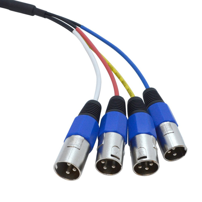 [AUSTRALIA] - Seismic Audio - SASN4B - 4 Channel 2 Foot XLR Snake Cable with Blue Cable Shell - Balanced Shielded Audio Frequency Control Patch Cable Snake 2' 