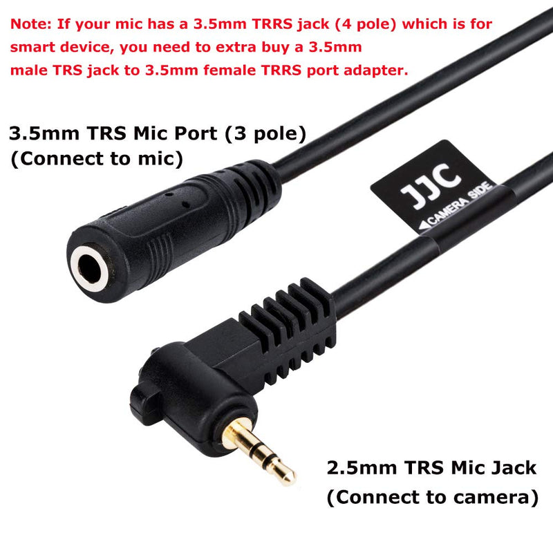 JJC 3.5mm Female Mic Jack to 2.5mm Male Mic Jack Microphone Cable Adapter for Fuji Fujifilm X-T30 X-T20 X-T10 X-PRO3 X-T100 X100V X100F X100T X-PRO2 X-T1 X-E3 X-E2S X-E2 X-E1 XF10 Camera