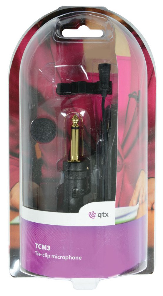 QTX Omni Directional Tie Clip Condenser Microphone