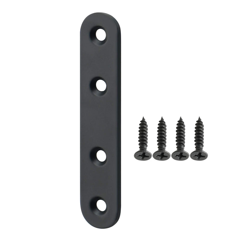Alise 4 Pcs Stainless Steel Flat Straight Brace Brackets Solid Mending Plates Repair Fixing Replacement,3-4/5 Inch Stainless Steel Matte Black 3-4/5 Inch