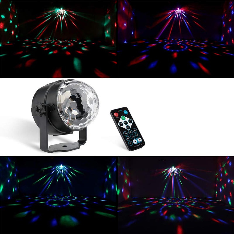SUNY LED Disco Ball light, 7 RGB Color Modes Rotating Party light Sound Activated Strobe Dancing Lights DJ Lighting w/Remote Control Black