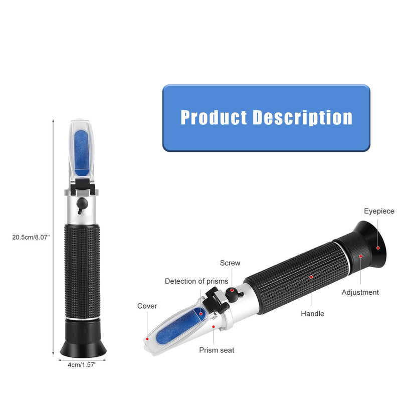 Alcohol Refractometer, Professional Handheld Alcohol 0-80% Test Refractometer, Wine Tester Meter Measure Instrument for Testing Distilled Beverage, Rice Wine and Wine
