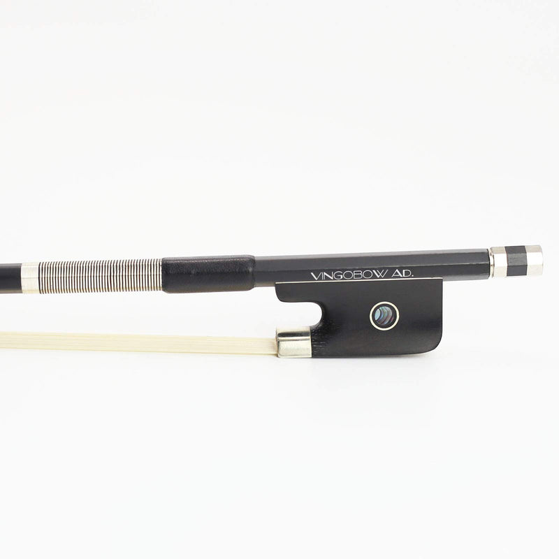 Carbon Fiber Cello Bow 1/2 Size VINGOBOW 100C Advanced Level Parisian Eyes Ebony Frog Natural Mongolian Black Horse Hair Pernambuco Performance Powerful and Wild Tone