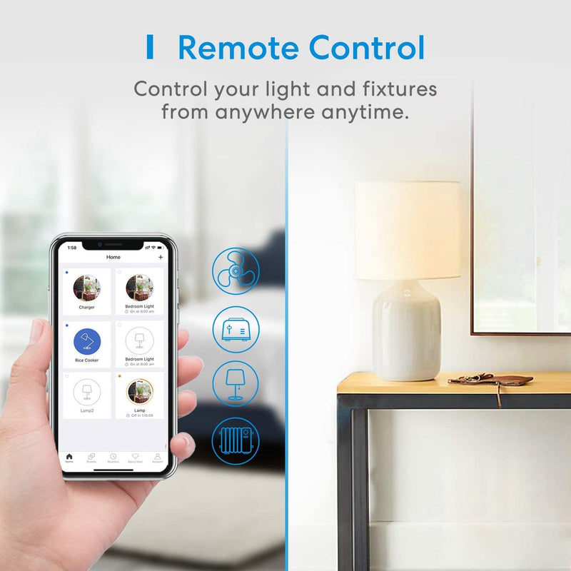 Meross Wi-Fi Dual Smart Plug, 15A 2-in-1 Smart Outlet, Support Apple HomeKit, Siri, Alexa, Echo, Google Home and SmartThings, Voice & Remote Control, Timer, No Hub Required, 2.4G Only, 1 Pack