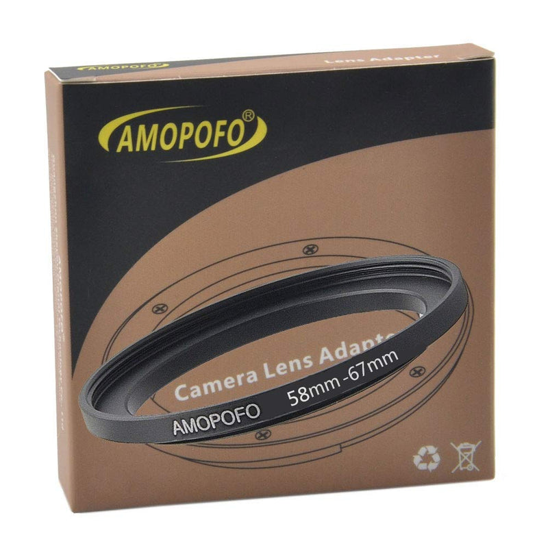 58-67mm Metal Ring/58mm to 67mm Step-Up Ring for Filters,Made of CNC Machined Space Aluminum with Matte Black Electroplated Finish,Compatible with All 58mm Camera Lenses & 67mm Accessories 58 to 67mm Step Up Ring Adapter