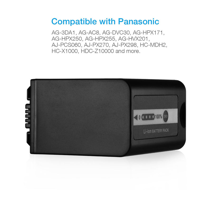 Powerextra 7800mAh Battery for Panasonic VW-VBD58 VW-VBD78 and Panasonic AG-3DA1, AG-AC8 AG-DVC30 AG-HPX171 AG-HPX250 AG-HPX255, AG-HVX201, AJ-PCS060, AJ-PX270, AJ-PX298, HC-MDH2, HC-X1000, HDC-Z10000