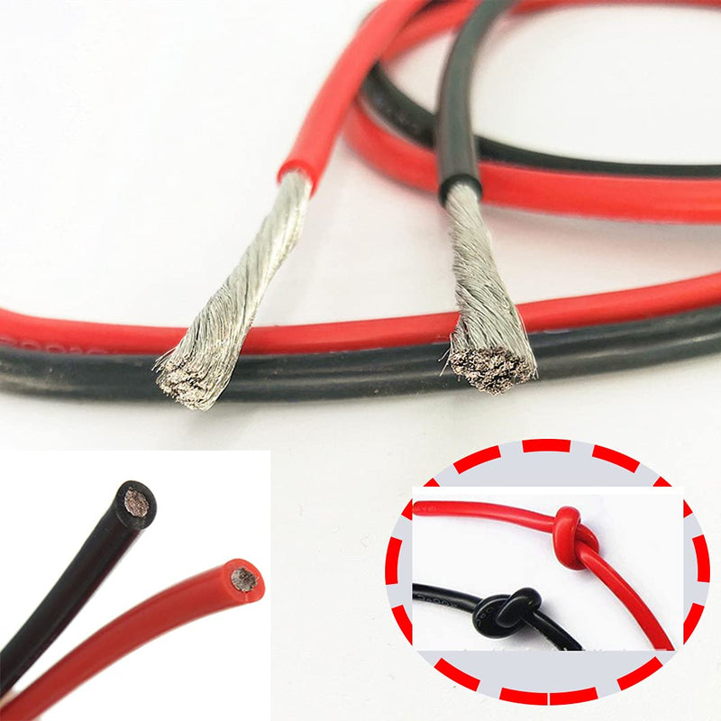 [AUSTRALIA] - JFtech 14 Gauge Silicone Wire 10 ft Red and 10 ft Black 14AWG Flexible Silicone Wire Stranded Copper Wire for Lamps Household appliances Instruments Digital Fields RC Hobby 