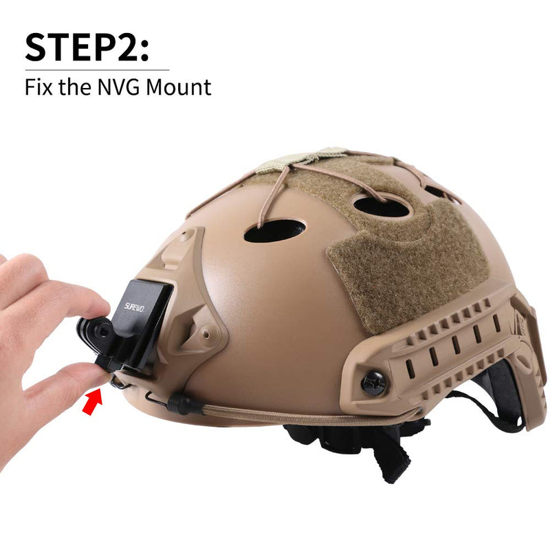 Aluminum NVG Helmet Mount Compatible with Go pro Hero 10 Black,Hero 9/8/7/(2018)/6/5/4 Black,Session/Silver and Most Action Cameras