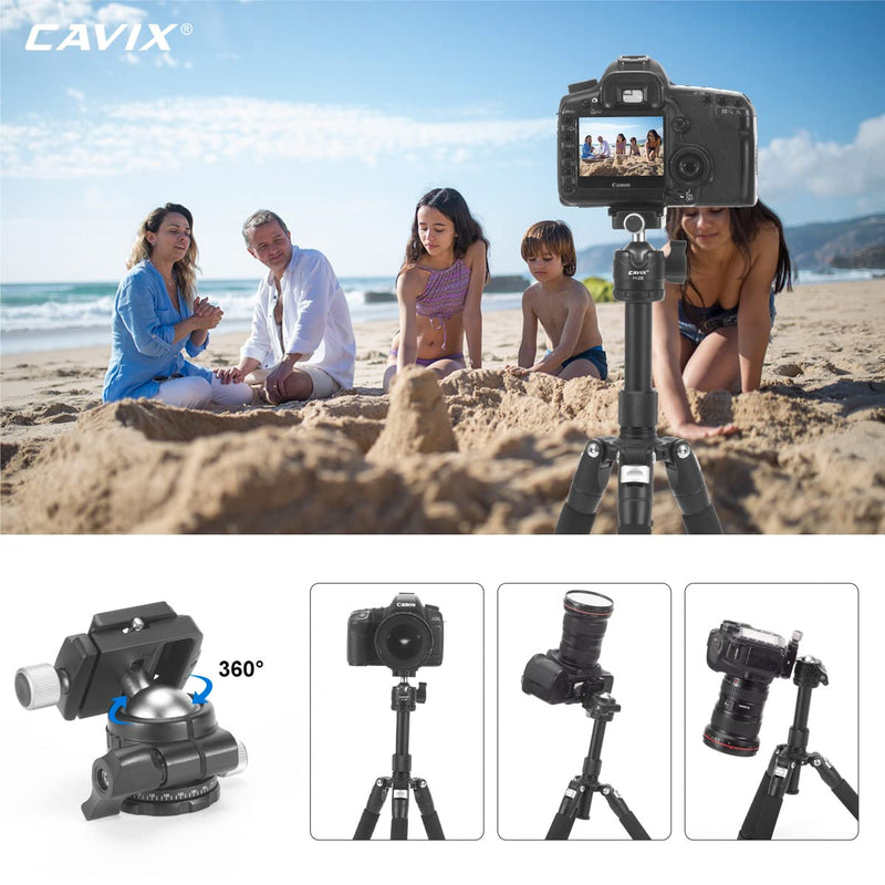 CAVIX 28mm Ball Head Low Profile Tripod Head 360° Panoramic Metal Ballhead w 1/4" Arca Swiss QR Plate &3/8" Thread Mount for DSLR Cameras Tripod Monopod Camcorder Slider Max Load 22lbs/10kg H-28 28